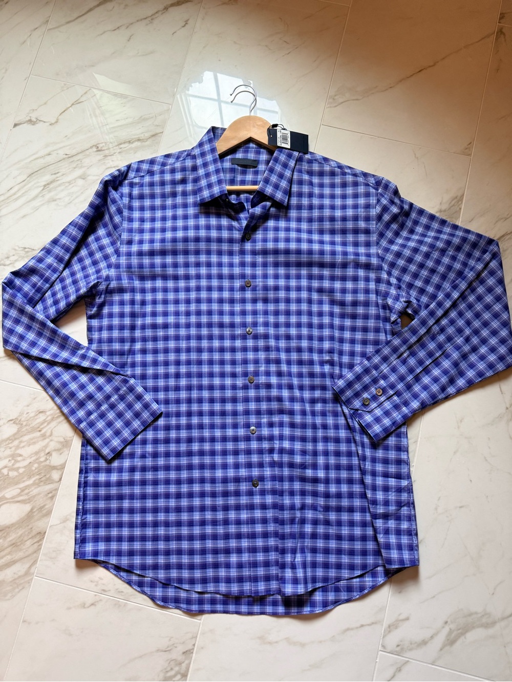 Zachary Prell Blue Plaid Button-Down Shirt